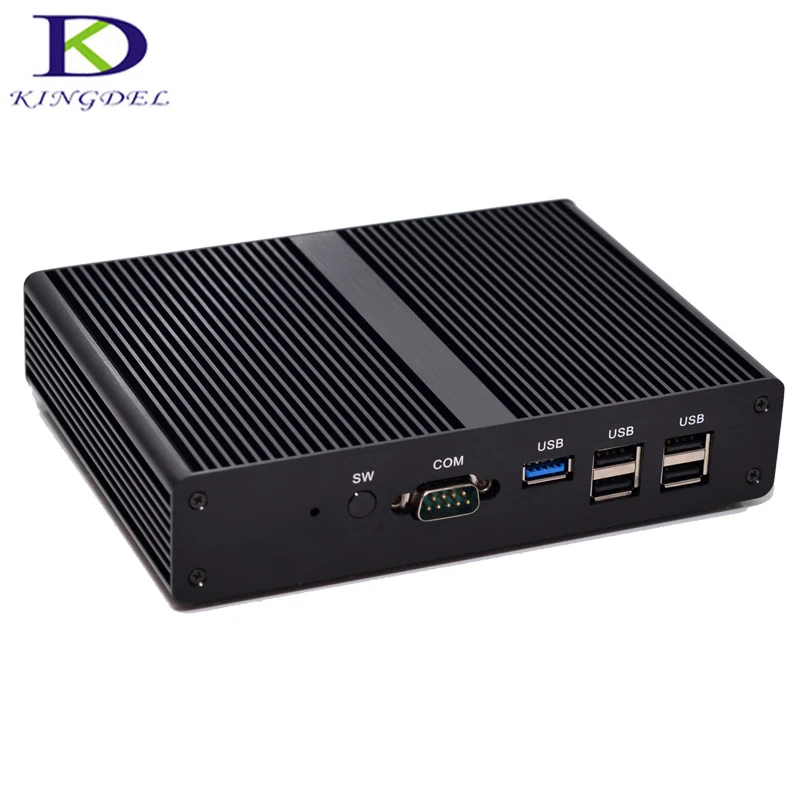 Мини-ПК без вентилятора металлический чехол HDMI VGA Intel CPU Celeron J1900 четырехъядерный