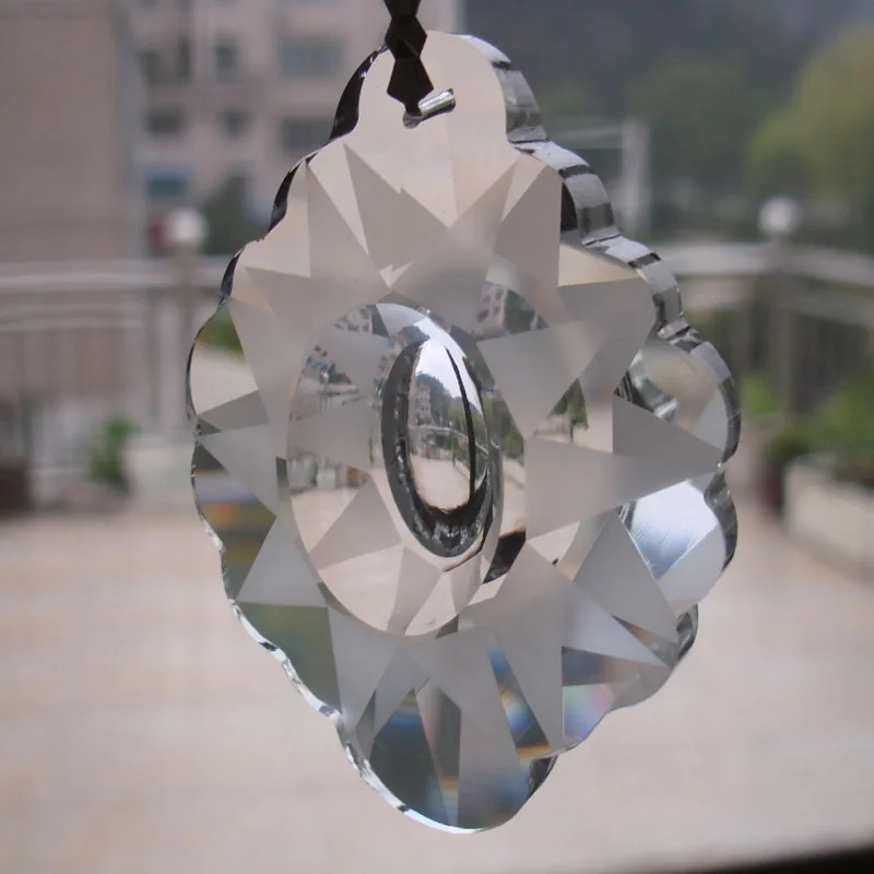 

200pcs/Lot 76mm Hot Sale Crystal Cloud Lighting Accessories Crystal Prism Suncatcher Crystal Chandelier Parts Ornament Home