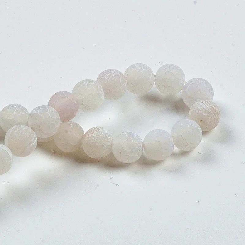 Оптовая продажа натуральные белые круглые матовые Агатовые Бусины TopGoods