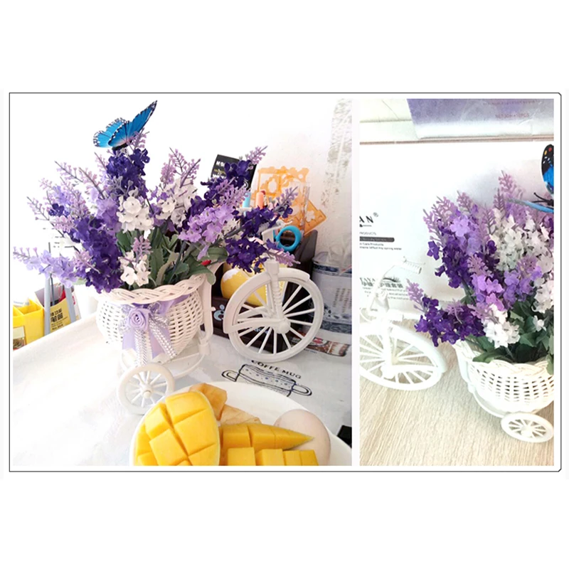 1 Набор лавандовой розы ручной работы тканый пластиковый велосипедный цветочный