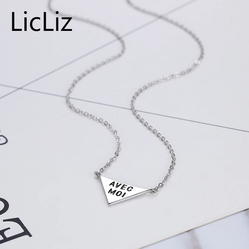 Женское ожерелье с подвеской из настоящего серебра LicLiz геометрическое
