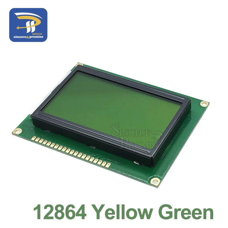 12864 Green ЖК-дисплей 1602 2004 12864 PCF8574T PCF8574 IIC/2c Интерфейс адаптер пластина 5 В синий/желто-зеленый экран для Arduino - Цвет: 12864 Green