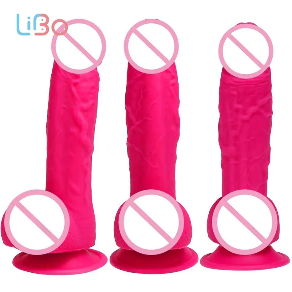 Ли Бо G Spot Силиконовые дилдо большой присоской реалистичной стимуляции Секс