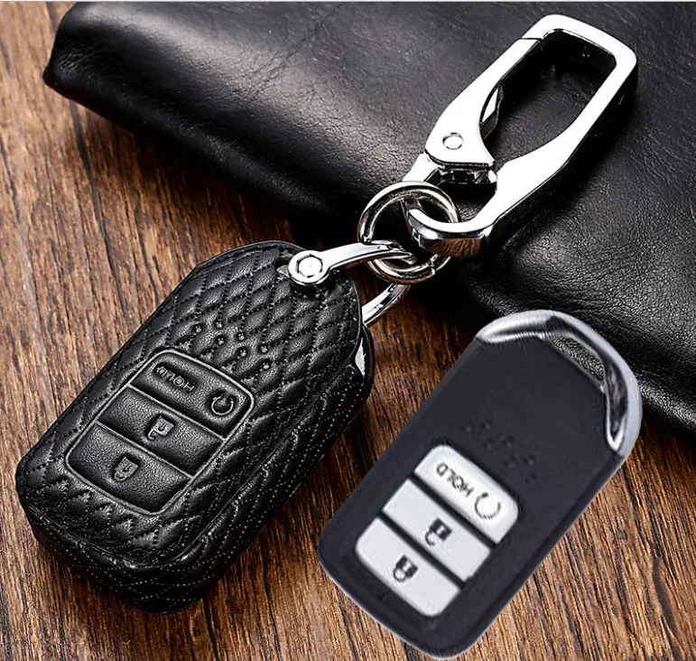 Автомобильный чехол для ключей из натуральной кожи с цепочкой кошелек Honda Civic 9TH CRV