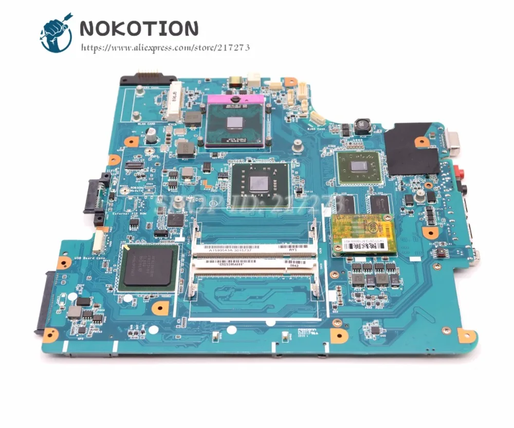 

NOKOTION For Sony Vaio VGN-NS Laptop Motherboard A1665245A MBX-195 MAIN BOARD PM45 DDR2 Free CPU