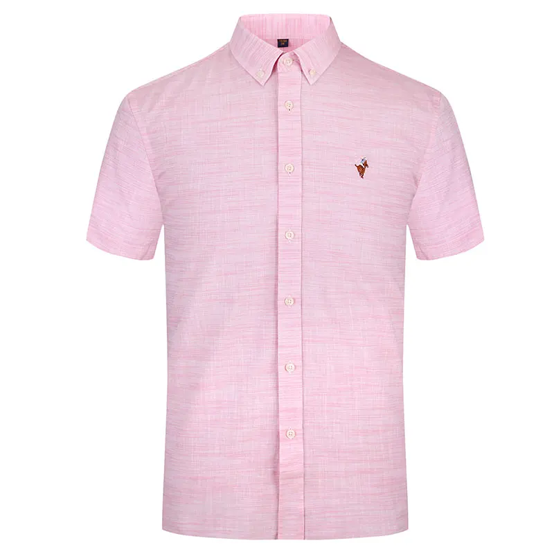 Мужская Повседневная рубашка с коротким рукавом и накладным карманом на груди