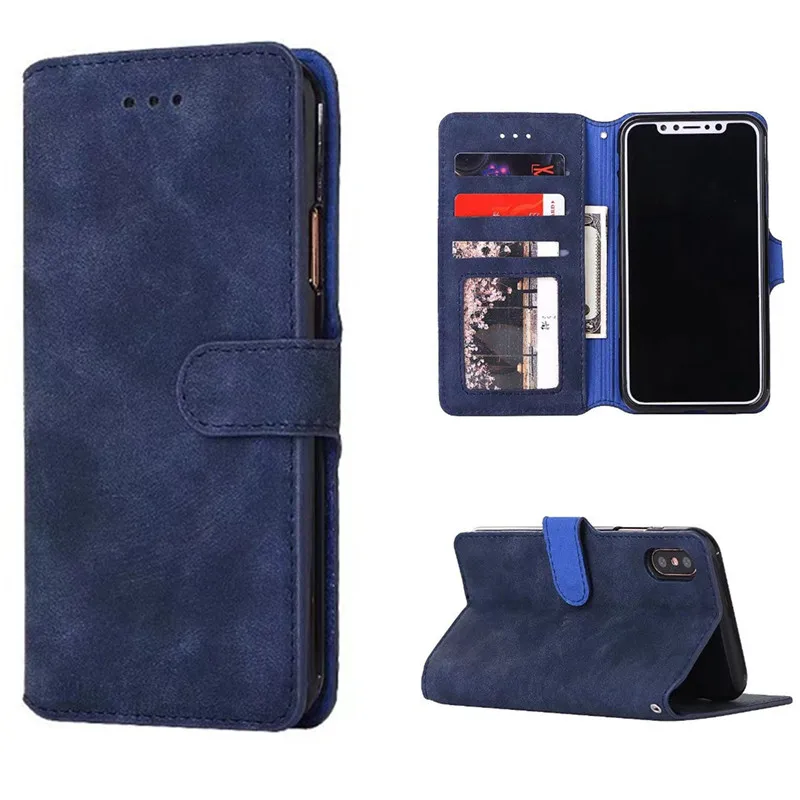 Натуральная Винтаж кожаный чехол для iPhone х флип Ретро Стенд Бумажник Обложка