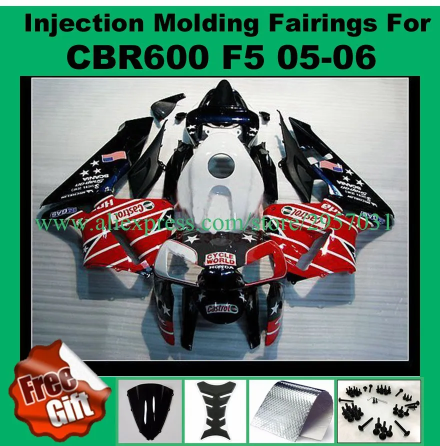 

Free screws+gifts Injection mold Red Black b325 Fairing kit for HONDA CBR600RR F5 05 06 2005 2006 CBR600 Fairings set