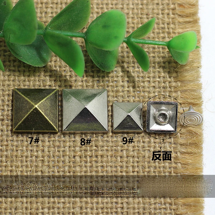 Черная бронзовая серебряная квадратная декоративная одежда заклепки кожаные