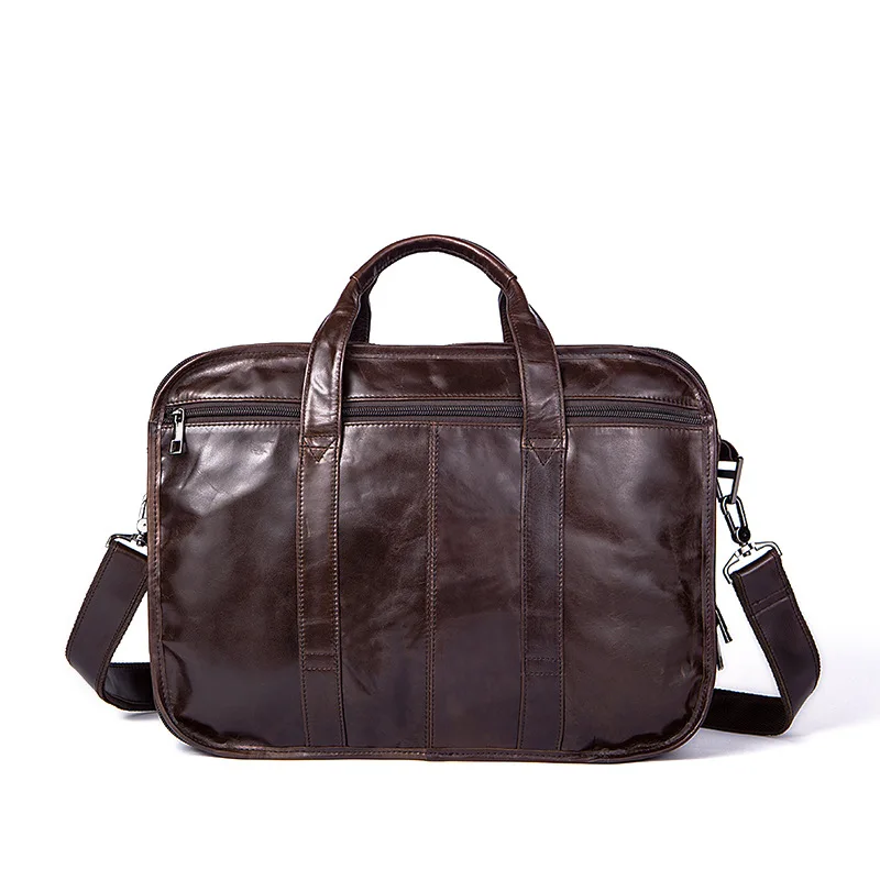 Genuine Leather Men's Bag Business Casual Briefcase Men Crossbody Bags Shoulder Messenger Bag Male Handbag 14 inch Laptop Bag