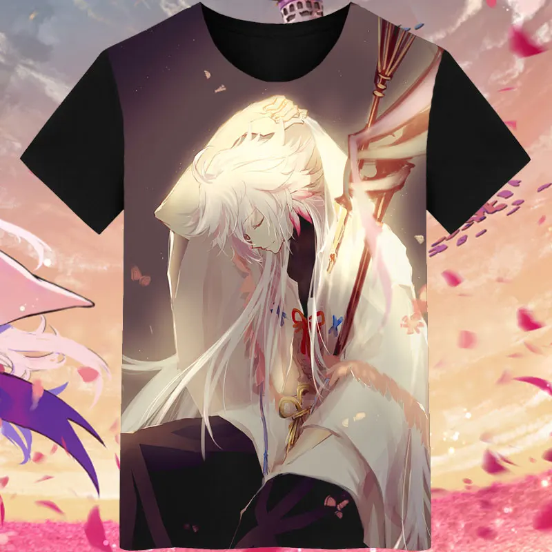 Унисекс Япония FGO Fate футболка аниме Fate/GrandOrder Merlin хлопковая Повседневная