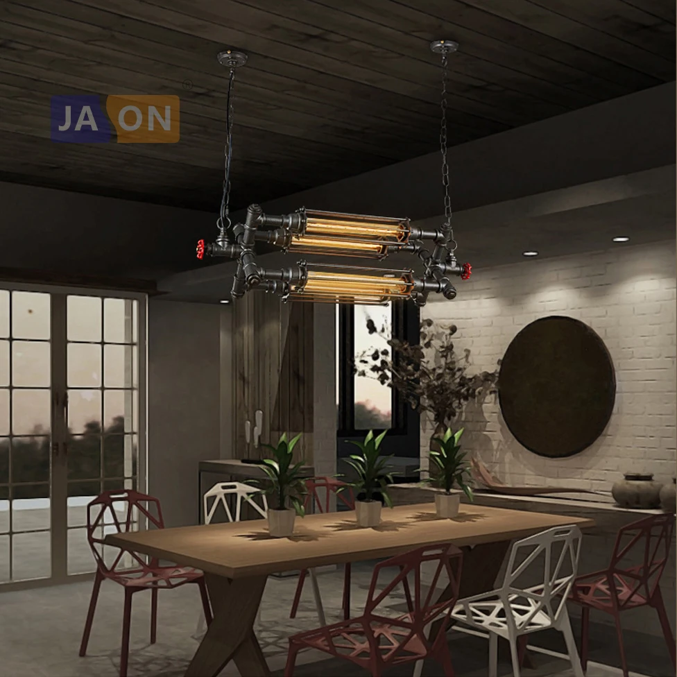 Потолочная люстра e27 Edison в стиле индастриал железная Подвесная лампа для