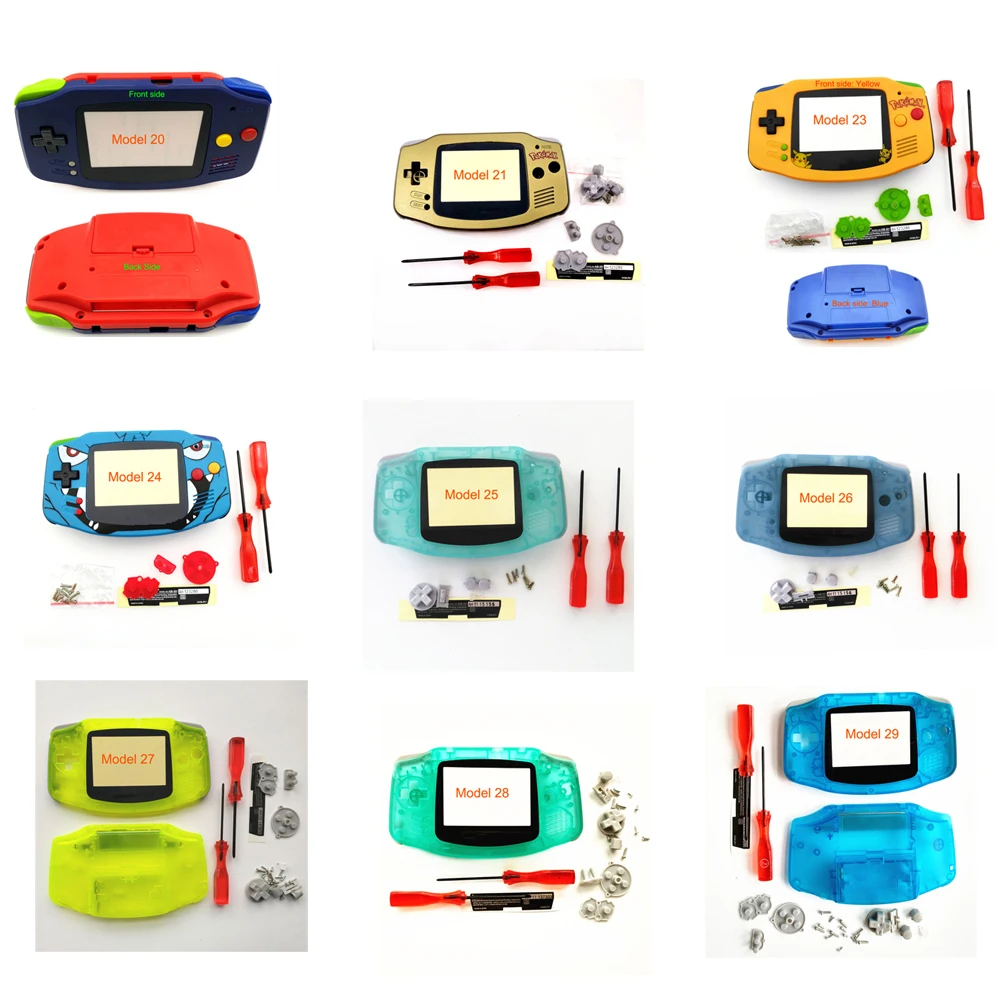 Чехол hisedido для Gameboy Advance желтый зеленый и синий светится в темноте пластиковый
