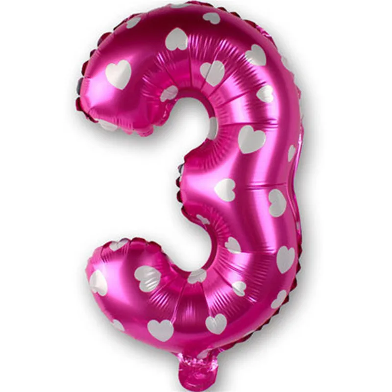 Pink3 16 дюймов розовый цифры фольги Воздушные шары ребенок день рождения, детский душ Счастливый День рождения Свадебные воздушные шарики - Цвет: Pink3