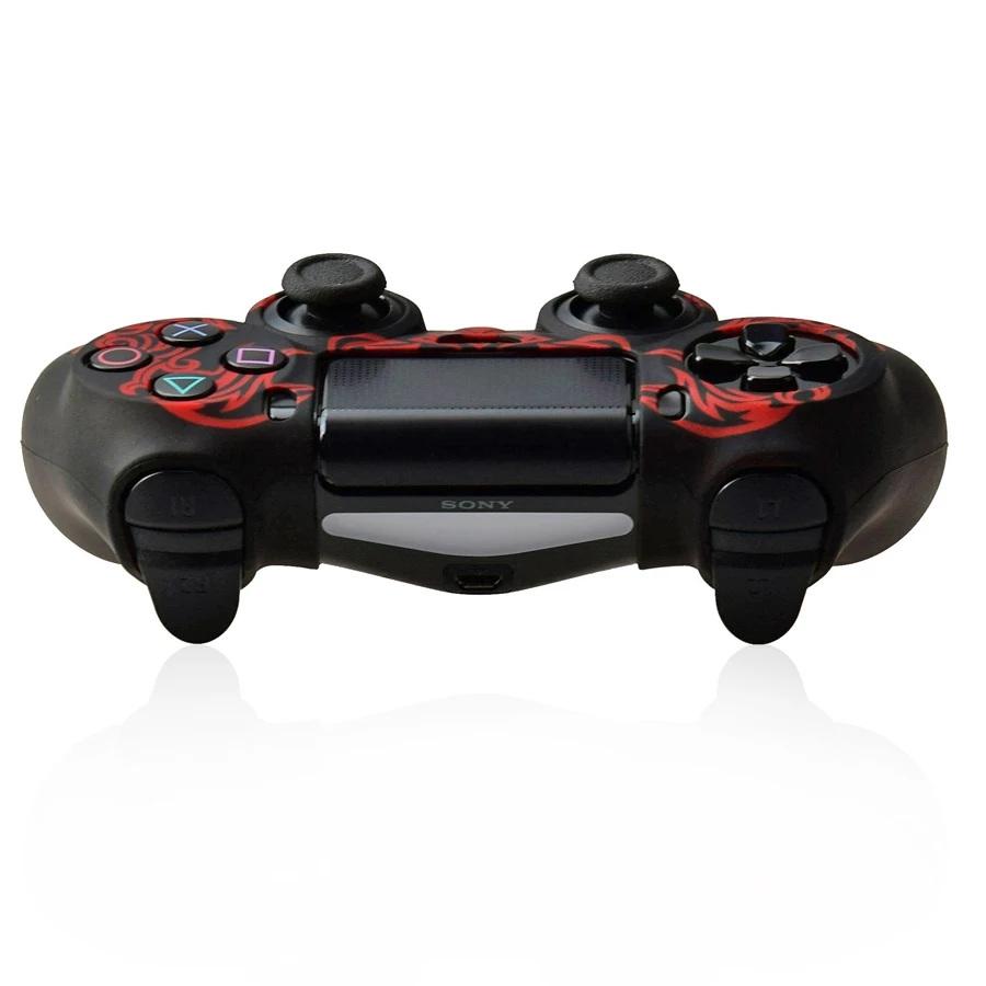 6 в 1 двойной мягкий силиконовый резиновый чехол для Play Station PS4 PS4 Pro тонкий контроллер кожи+ 4 силиконовый захват большого пальца шапки