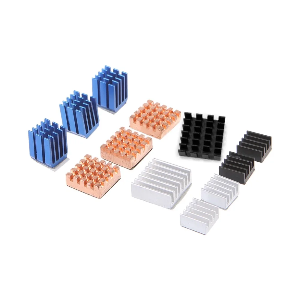 12 Pcs/Set Heat Sink Aluminum Copper Radiator Cooler Kit For Raspberry Pi 2 / 3 Long Use | Компьютеры и офис