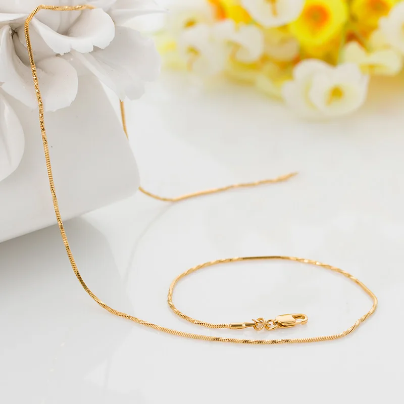 Женское Ожерелье из свинцового никеля 18 дюймов 1 мм|chain necklace|thin gold chaingold chain |