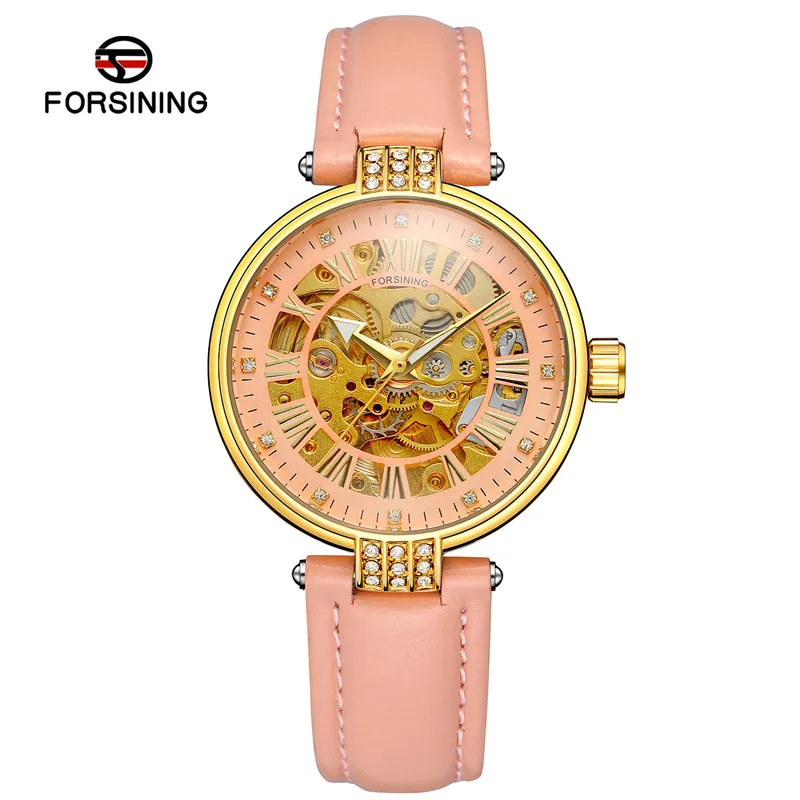 FS04202 without box FORSINING механические Женские наручные часы классические женские часы лучший бренд роскошные золотые кожаные водонепроницаемые классические новые женские часы 042 - Цвет: FS04202 without box
