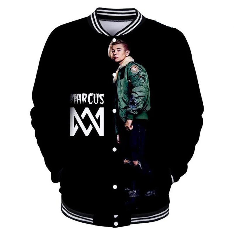 

Harajuku Baseball Jacket Marcus and Martinus 3D Hoodies Women Men Bomber Jacket Street Style KPOP Hoody Unisex Brand Clothing