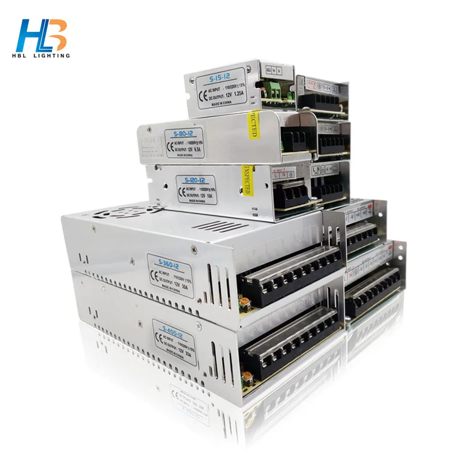 HBL светодиодный драйвер AC110V 220V блок питания 12 V 1.25A 2A 3A 5A 6.5A 10A 15A трансформатор