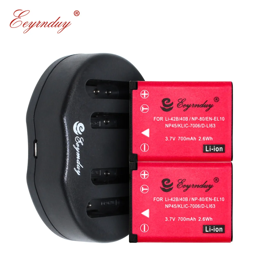 2 шт литиевая батарея + 1 USB зарядное устройство D LI63 KLIC 7006 K7006 EN EL10 LI 40B 42B NP 80 батареи
