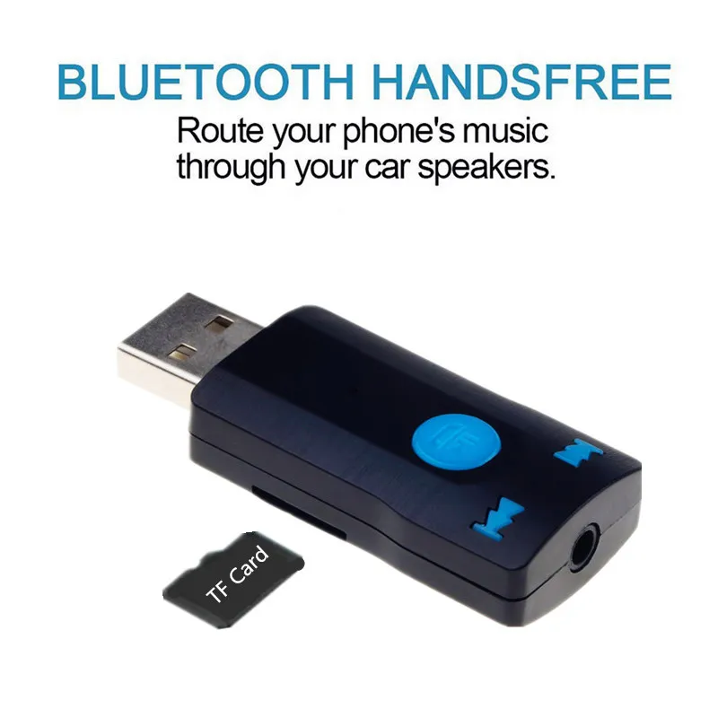 Bluetooth аудио приемник Hands free автомобильный комплект стерео Mp3 плеер 3 5 мм AUX TF карта
