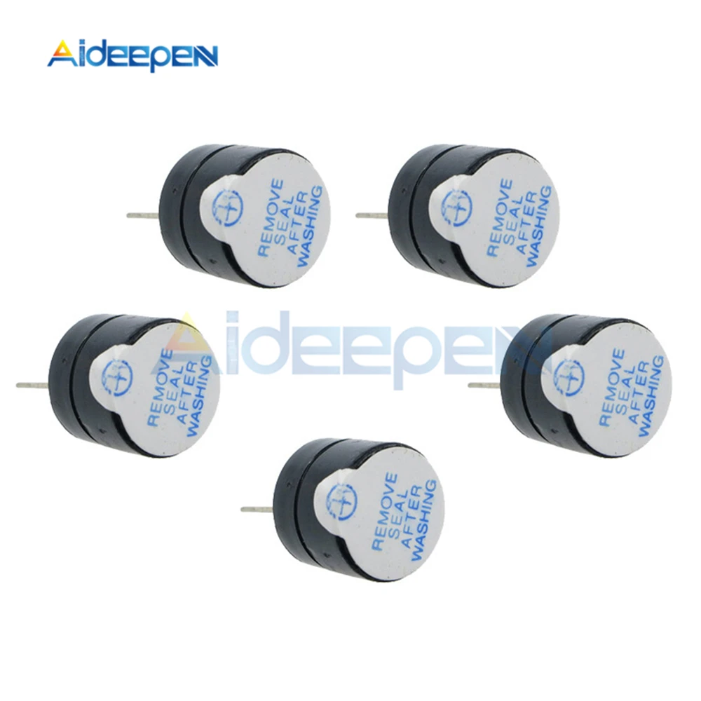 

5Pcs 5V Active Buzzer Magnetic Long Continous Beep Tone Alarm Ringer MINI Active Piezo Buzzers For Computers Printers 12*9.5mm