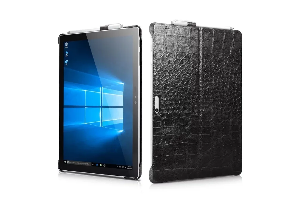 Пояса из натуральной кожи чехол для microsoft Surface Pro 4 12," Крокодил коровьей бизнес Стенд Smart Cover поверхности пакета(ов