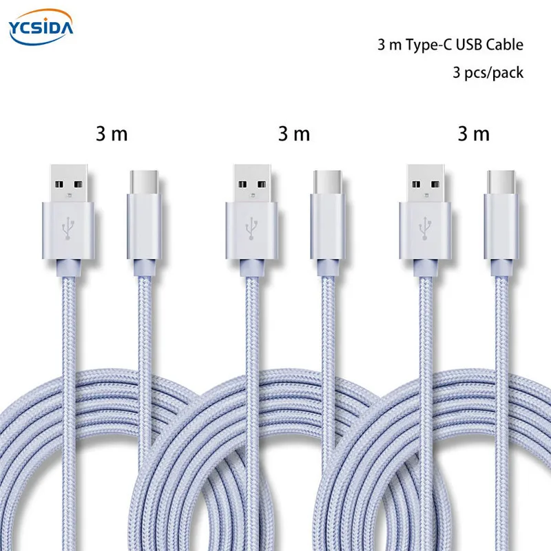 5V 2.4A USB C нейлоновый кабель для зарядного устройства Samsung S10/LG G6/Huawei mate 20/Xiaomi 8/OPPO