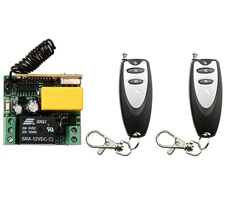 

New AC220V 10A 1CH Remote Control Garage Door RF Wireless Remote Control Switch System teleswitch 2X Transmitter + 1 X Receiver