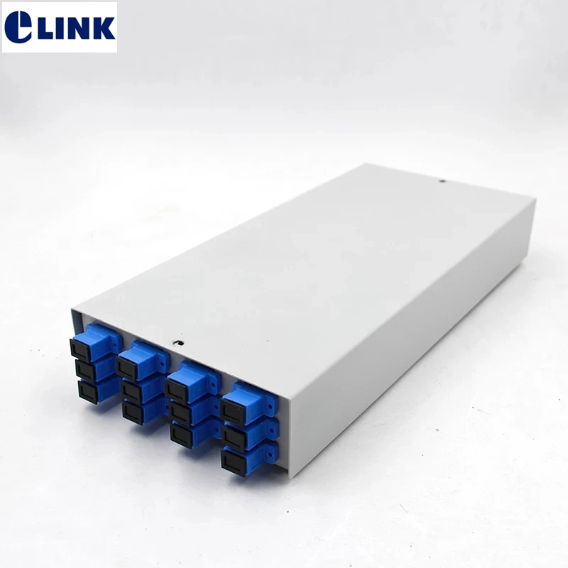 12 cores SC FTTX FTTH terminal box include SC pigtail&adapter SPCC 12 ports fiber optic patch panel network SM ELINK thickened