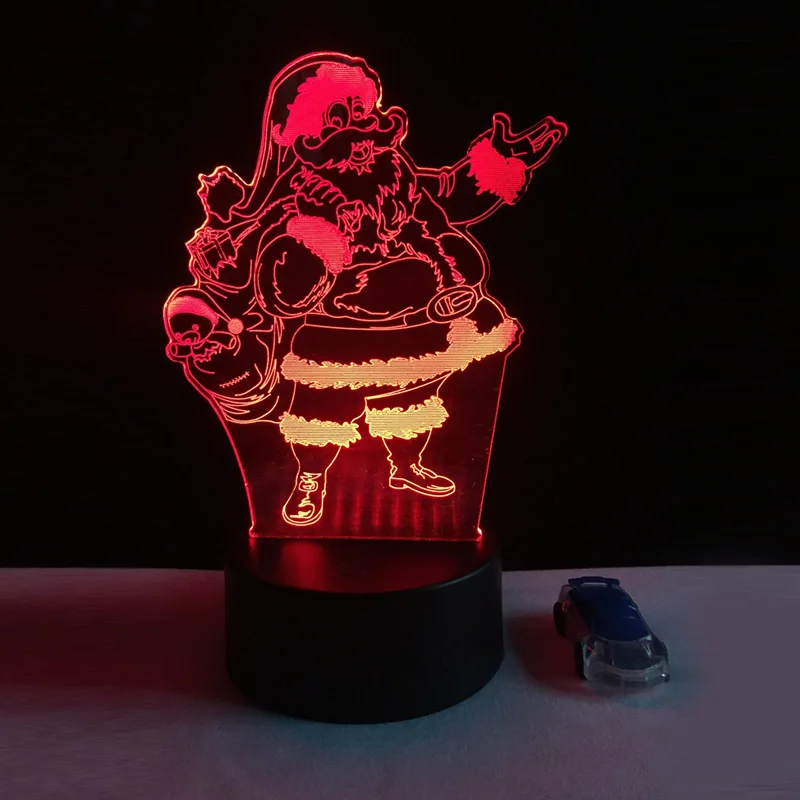 Рождественская лампа 3D Санта Клаус светодиодный ночник Лава lampara сенсорный стол