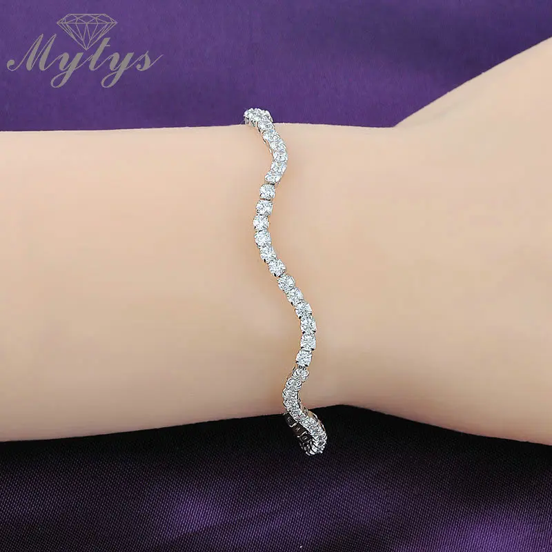 Женский теннисный браслет Mytys циркониевый Новое поступление 2017 ювелирные