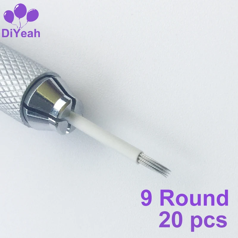 20 шт. 9 круглых игл для ручной ручки полуперманентный макияж ручная ручка тумана