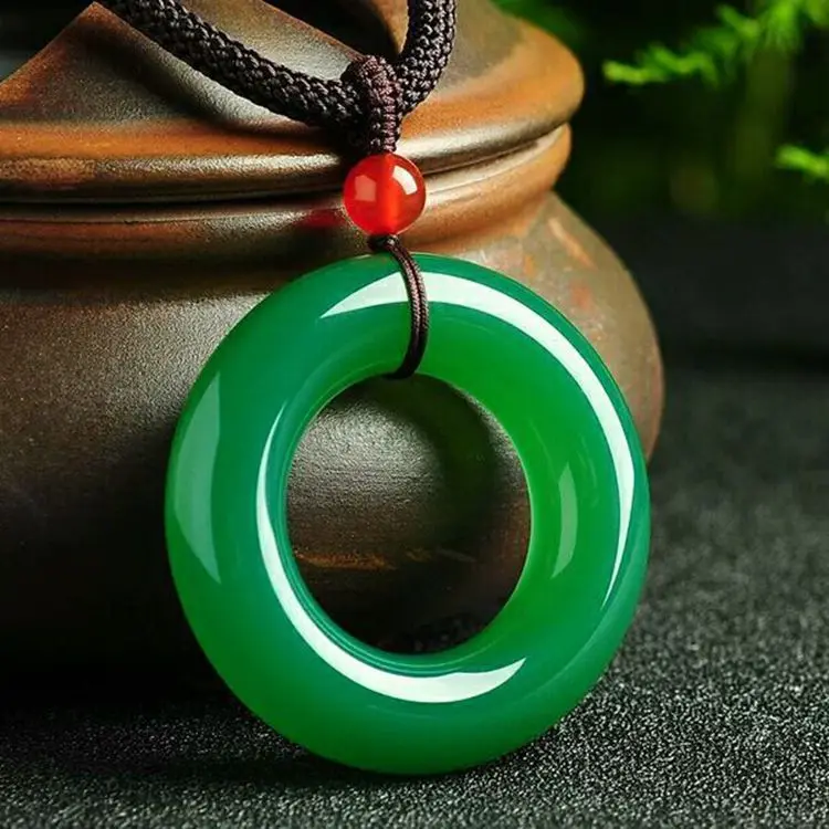 

Natural Green Agate Chalcedony Pendant Necklace Sweater Chain Jewelry Gift Wholesale