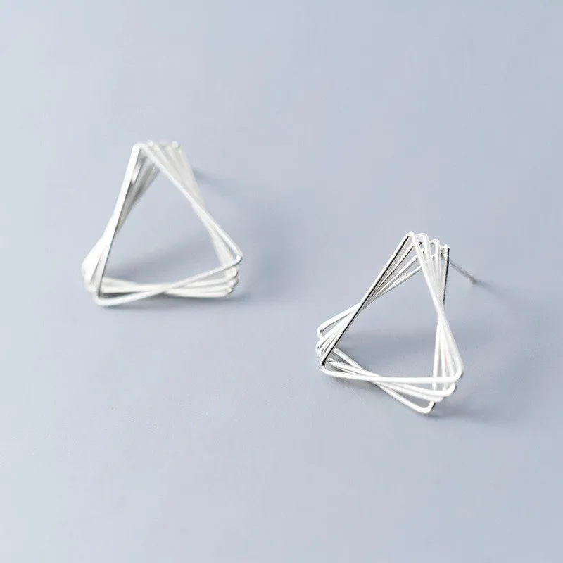 New Arrival Authentic 925 Sterling Silver Exquisite Square Stud Earrings for Women Hyperbole Fine Jewelry | Украшения и