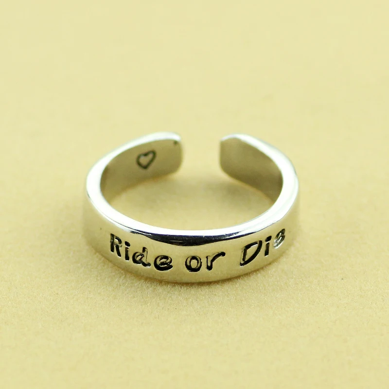 Movie Fast & Furious 8 Кольцо ювелирное изделие с надписью Ride or Die открытое регулируемое