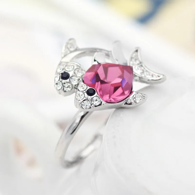 Neoglory австрийский кристалл и горный хрусталь регулируемое кольцо для пальцев