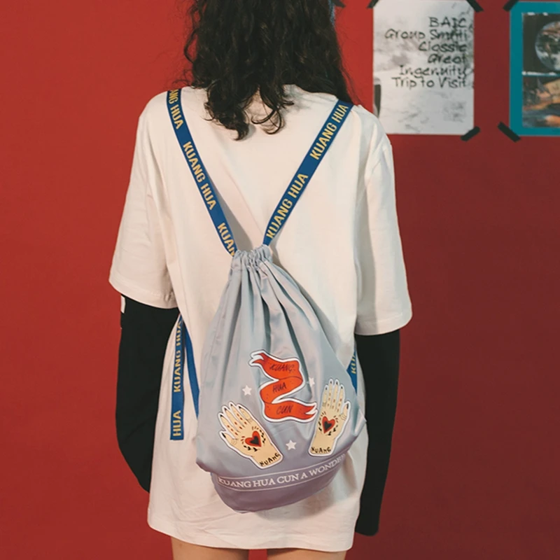 

DOYUTIG New Design Girl Polyester Backpack With String Strap Printing Cartoon Pattern Girl Kawaii Style School Knaspacks E160