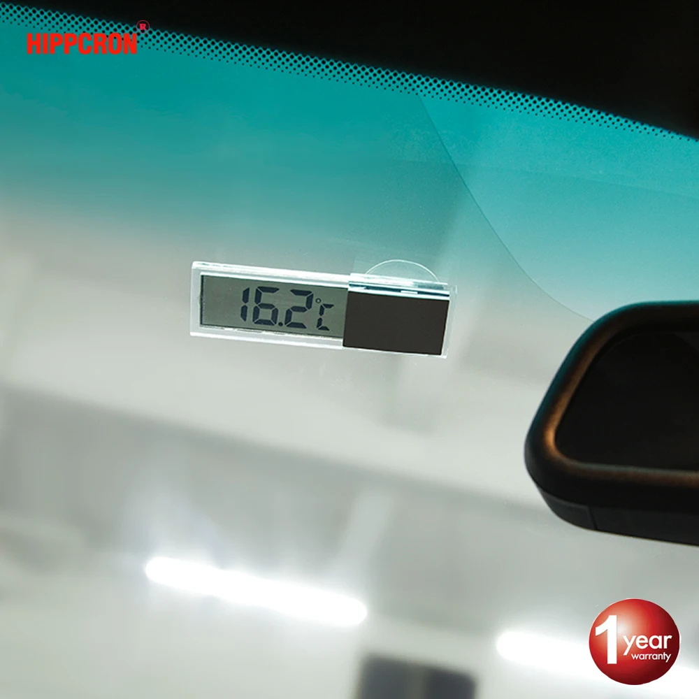 Hipppcron Автомобильный цифровой термометр/часы автоматический Оконный термометр по
