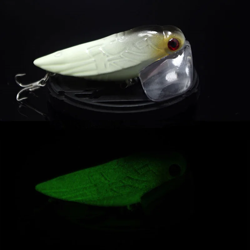 Светящаяся приманка для ночной рыбалки Поппер в виде насекомых Цикада крикета 5