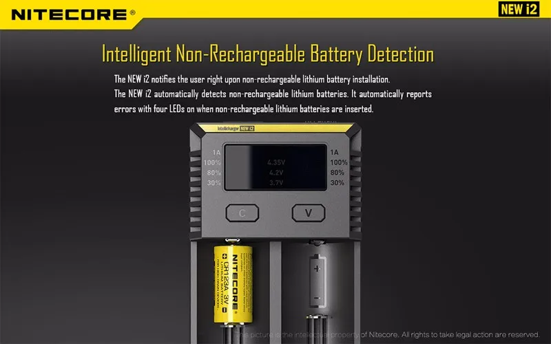 Портативный Освещение интимные аксессуары Intelligent Nitecore i2 18650 батарея зарядное устройство с код проверки