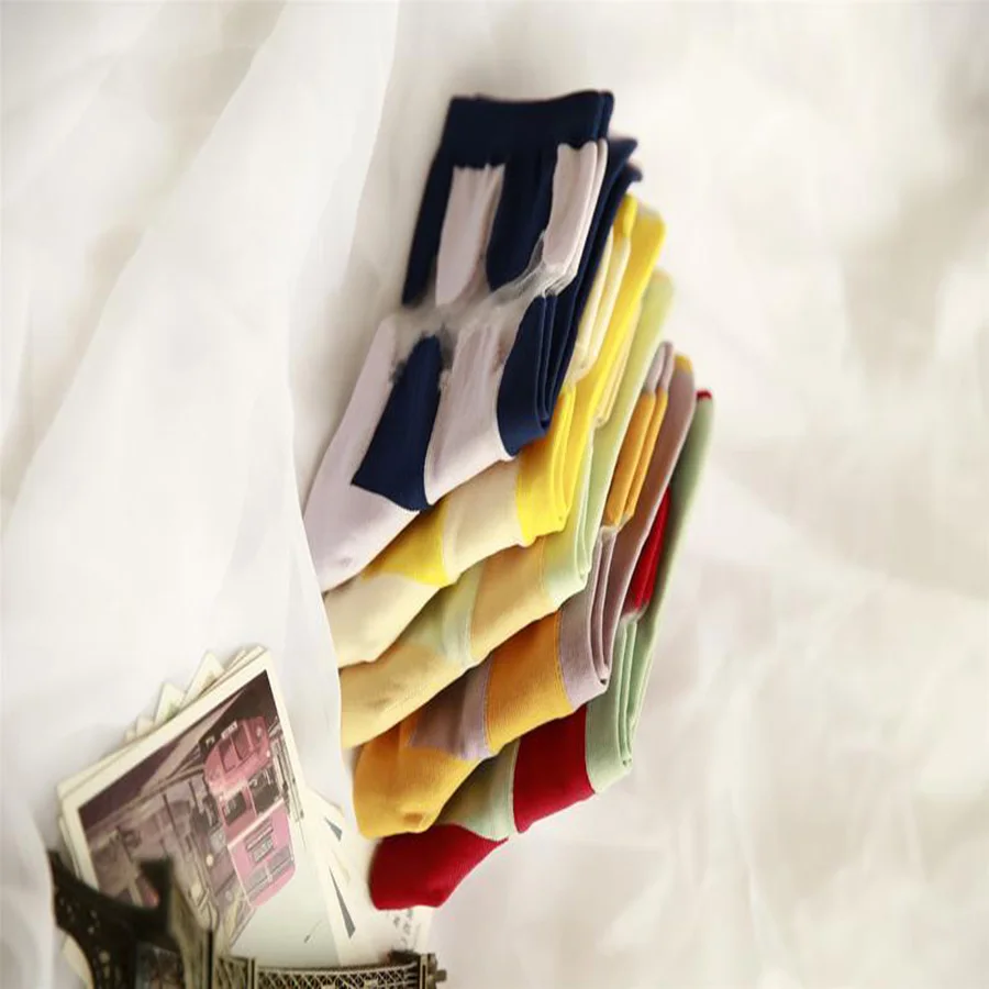 [COSPLACOOL] весенне летние модные нейлоновые носки женские полосатые стеклянные