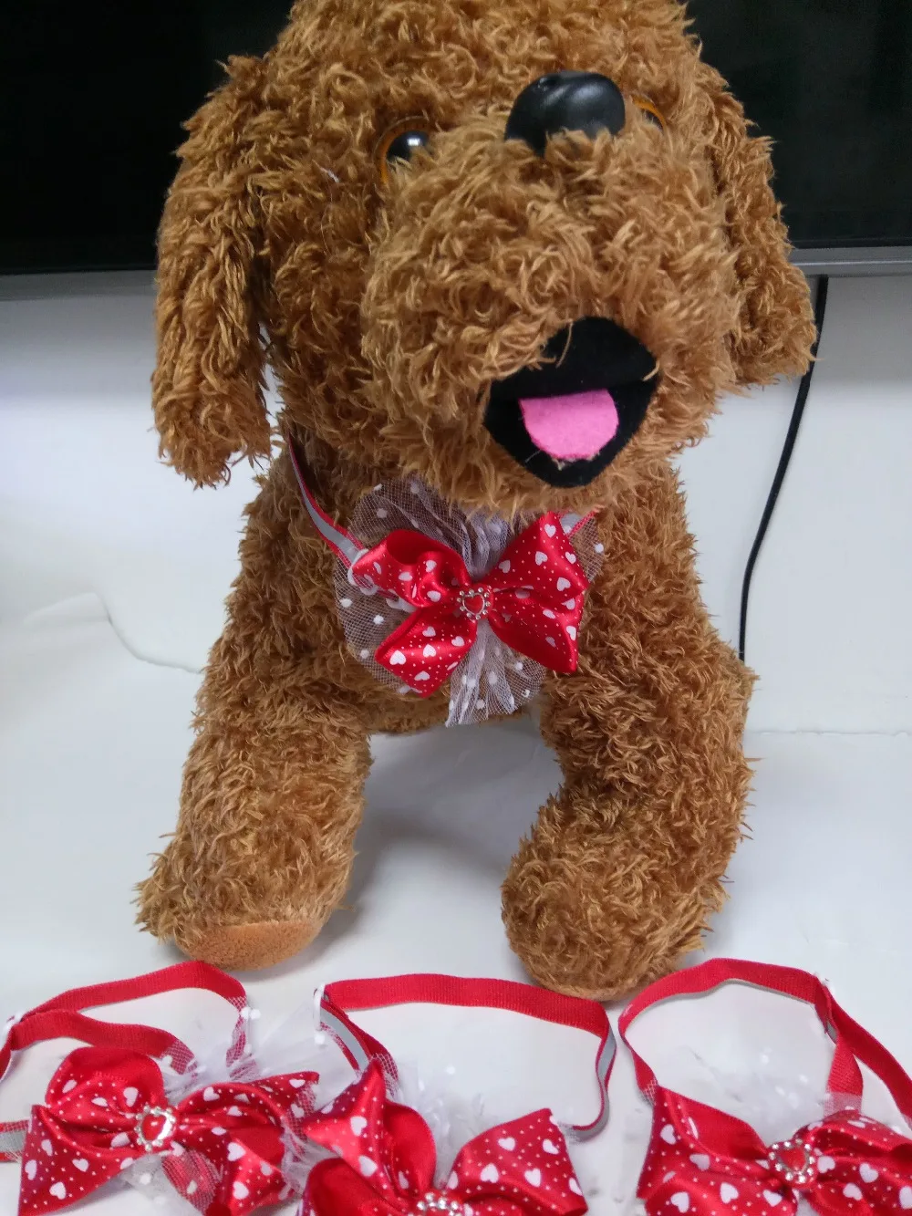30 шт./лот Pet Puppy Dog лента для кошки red loveheart кружевные Галстуки-бабочка шейные платки товары для ухода за детьми вечерние день Святого Валентина LY2910