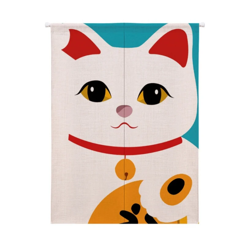 Для украшения дома Maneki Neko/Lucky Cat Дизайн хлопок и лен японский стиль Норен Дверной Занавес подвесной гобелен