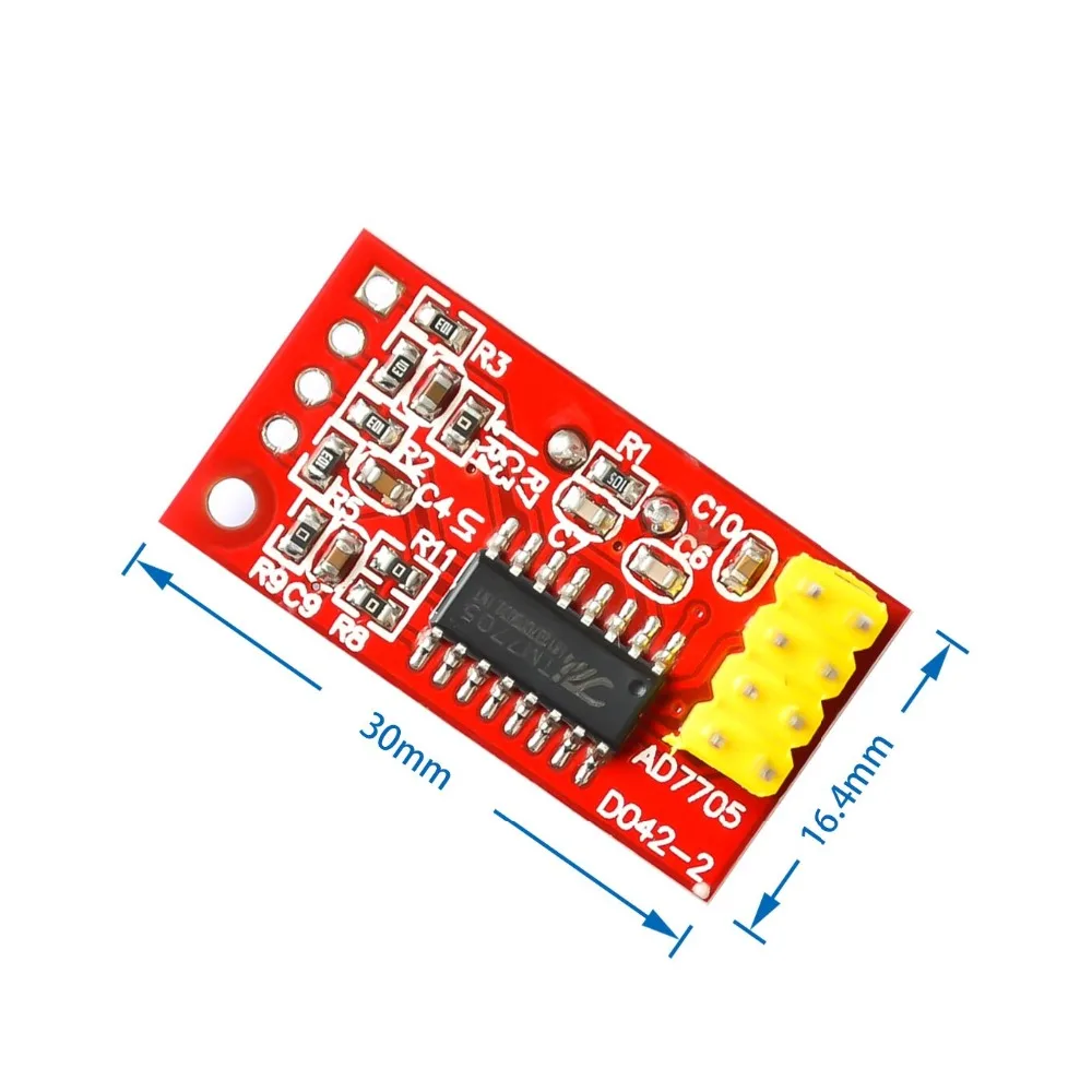 Новый 1 шт. AD7705 двойной 16 бит ADC модуль сбора данных входной коэффициент усиления