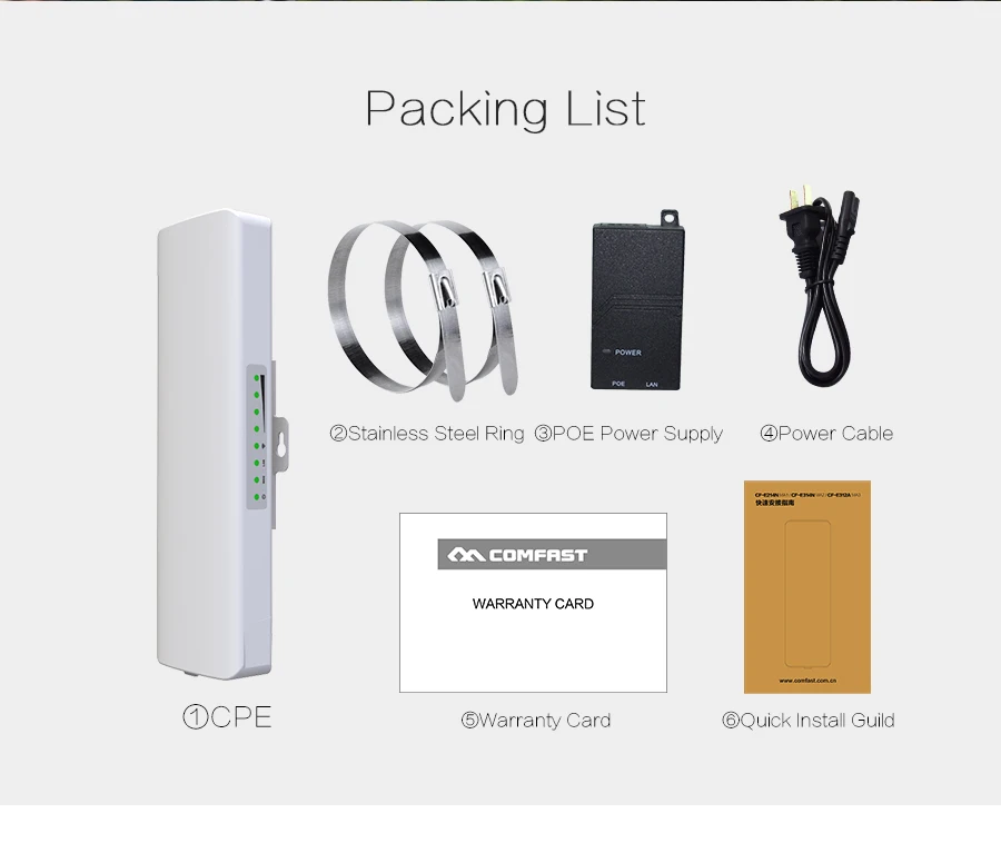 

Comfast 2-5KM 2.4Ghz&5.8Ghz 150~300Mbps Outdoor Wireless Bridge CPE Router Wi fi Signal Amplifier Booster Extender Repeater CPE