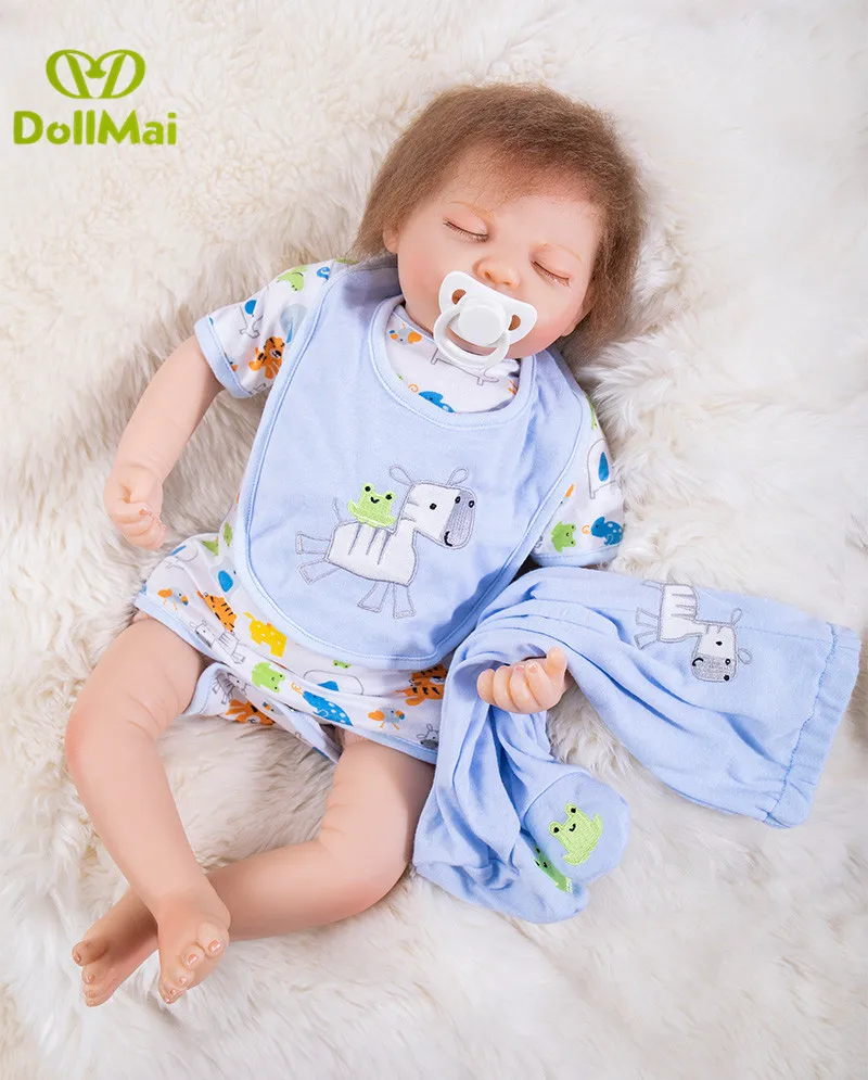 

53cm Silicone reborn baby boy doll toy like real 22inch soft body newborn babies doll bebes reborn girls bonecas birthday gift