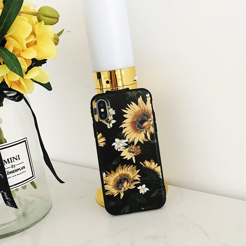 Для iPhone XS Max случае Роскошные красочные подсолнечника с изображением кактусов