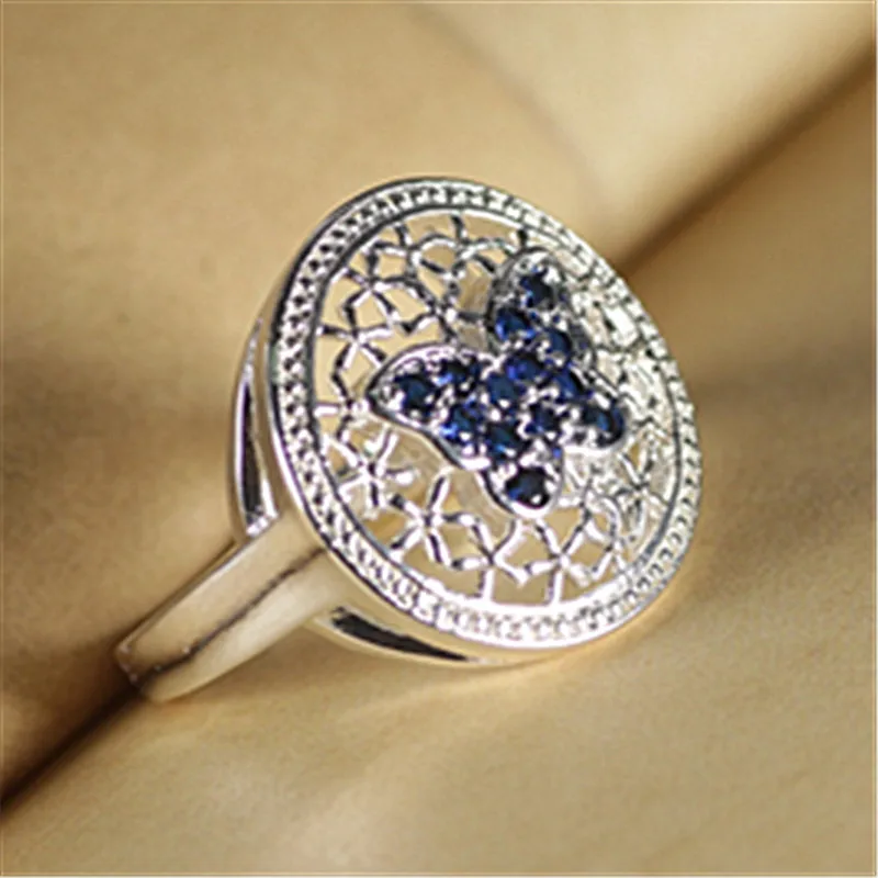 

2019 New Openwork Pattern Disc Lucky Butterfly Charm Ladies Rings Cute Animal Romantic Sweet Woman Jewelry Accessories Jewelry